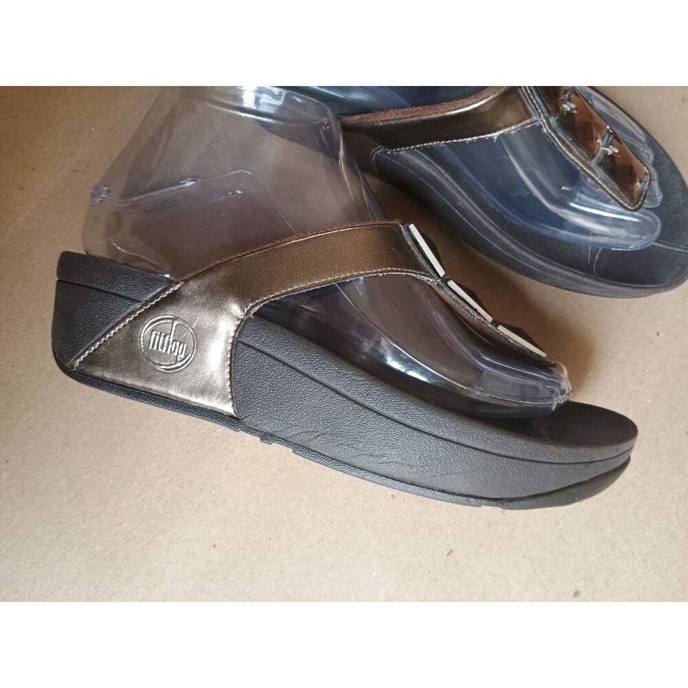 FitFlop Pietra Bronze Rhinestone Toe-Post Sandals Womens Size US 5 Flip Flop - Picture 3 of 7